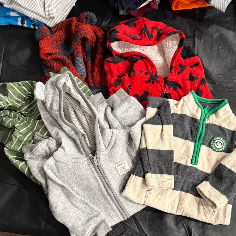 Carter's Gray and Green Kids Hoodies